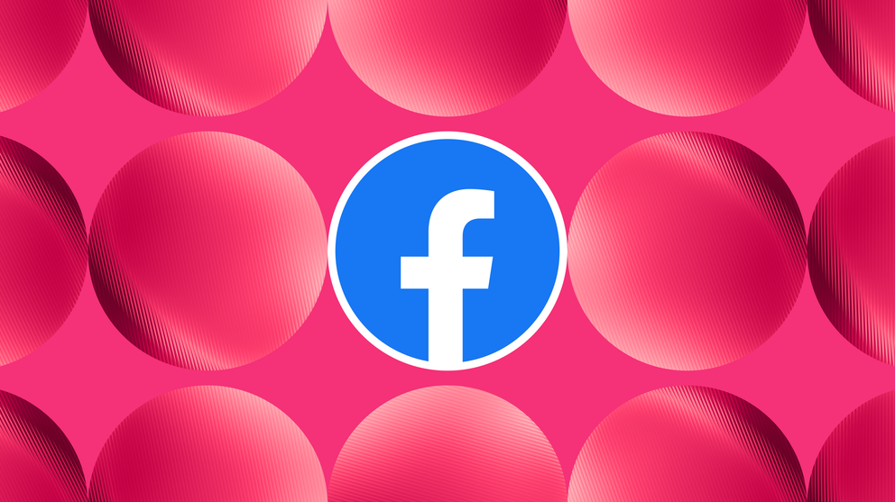 Facebook Analytics Tools - Facebook logo in a circle pattern with a pink background.