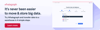 Try Whatagraph and transfer data to a warehouse in 4 simple steps