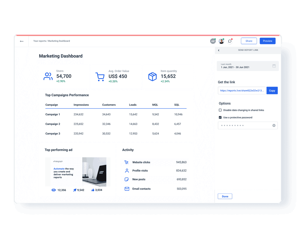 Whatagraph marketing reporting tool