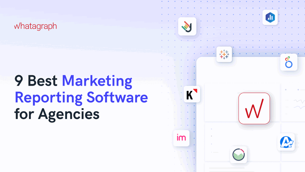 Marketing Reporting Software For Agencies - Software interface showing colorful app icons and dashboards.