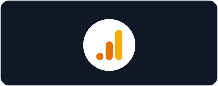 AI Report Template - Analytics icon on a dark blue card with rounded corners.