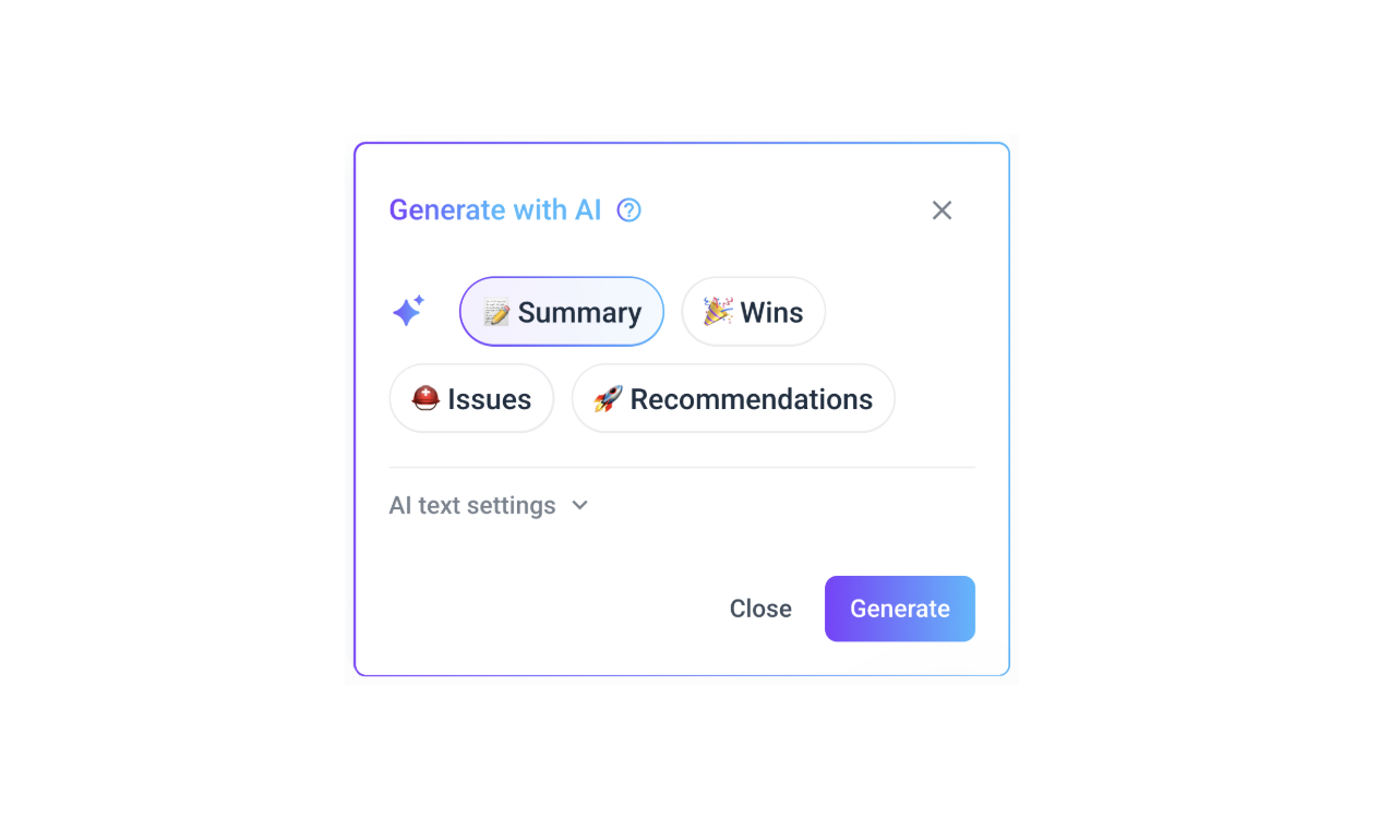 Cyfe alternatives - AI summary in Whatagraph