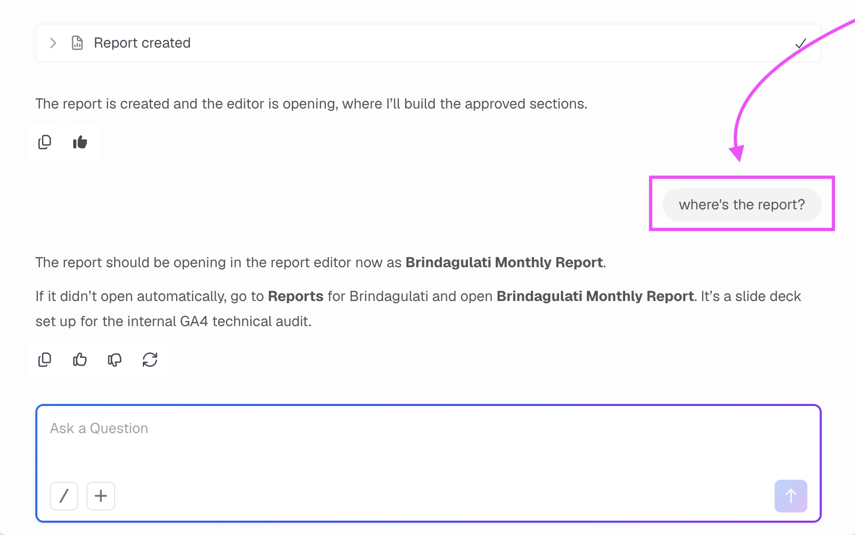 AgencyAI reports area