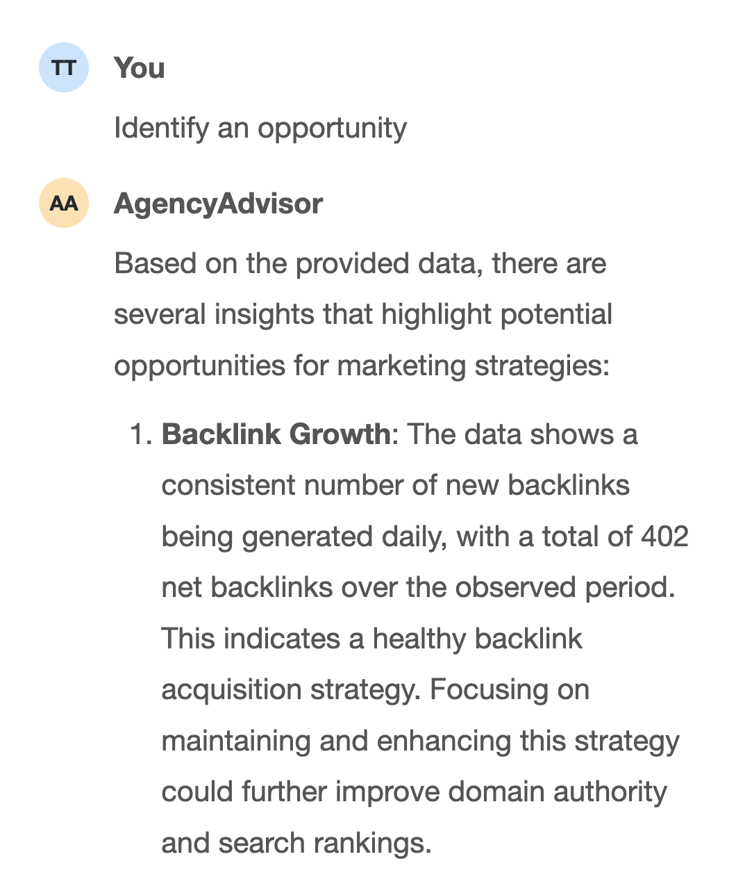 AgencyAnalytics AI insights - Whatagraph