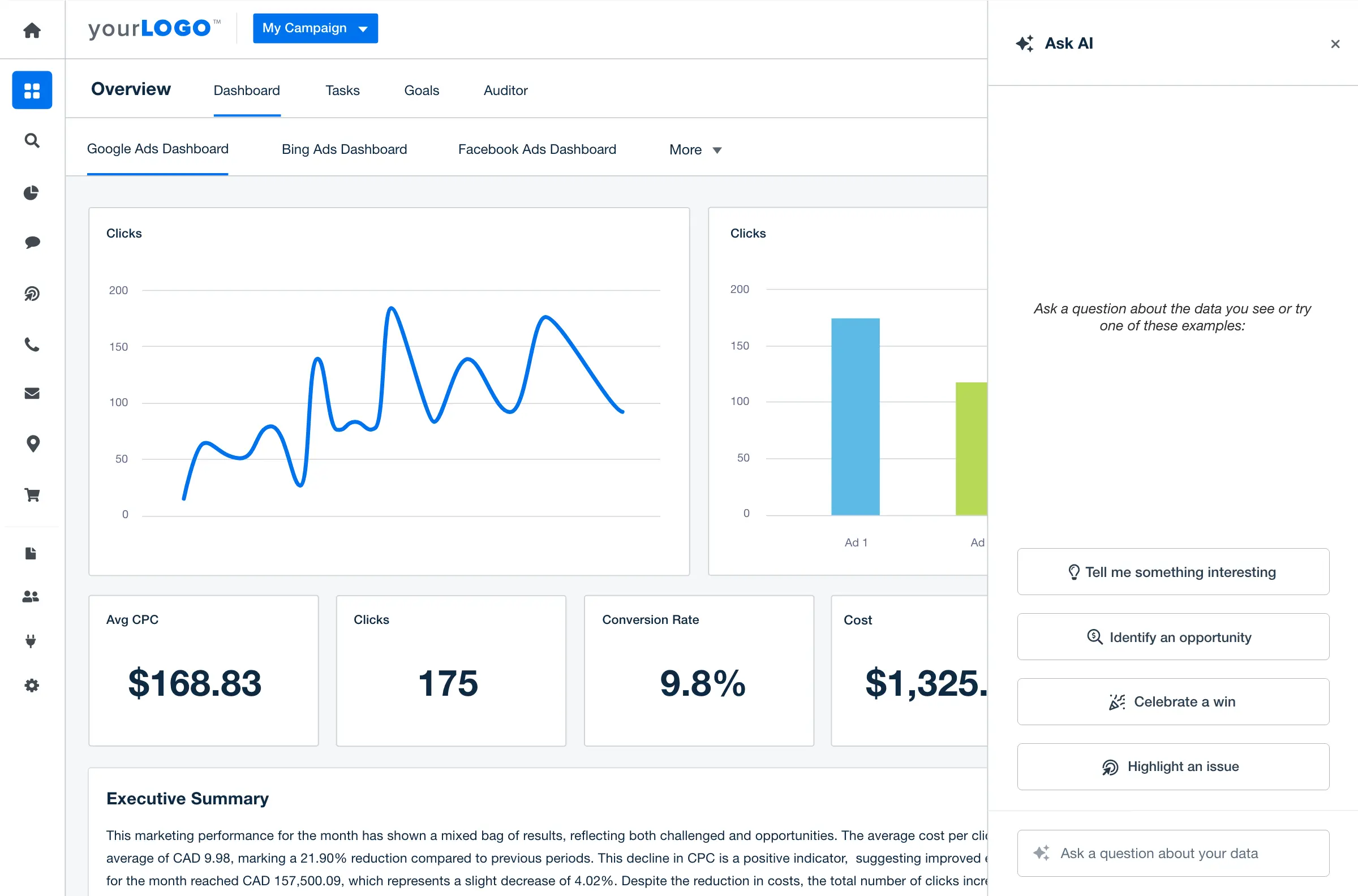 AgencyAnalytics AI insights - Whatagraph