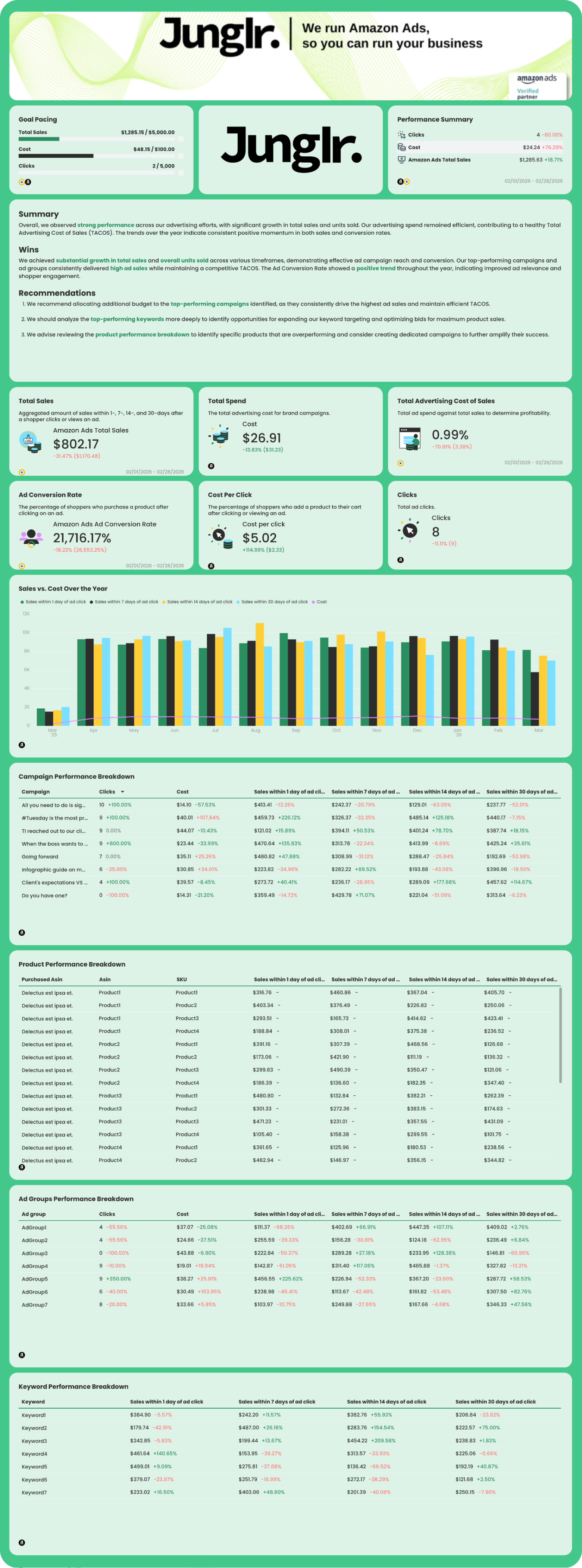Amazon Ads Report Template