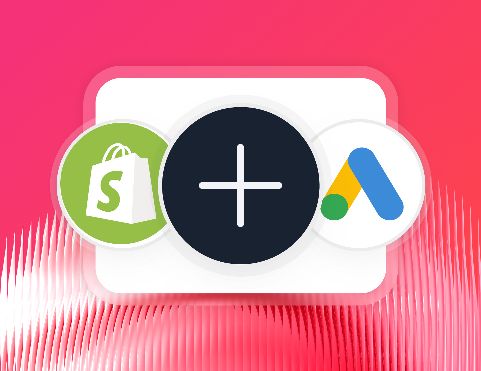 Connect - Shopify reporting tool - Illustration of a white square with rounded corners and three overlapping circles.