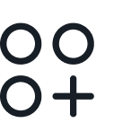 Connect - Icon featuring four circles and a plus sign on a black background.