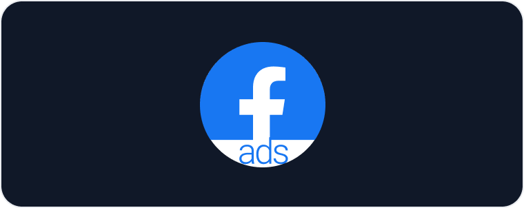 Facebook Ads - Facebook ads logo on a dark background.