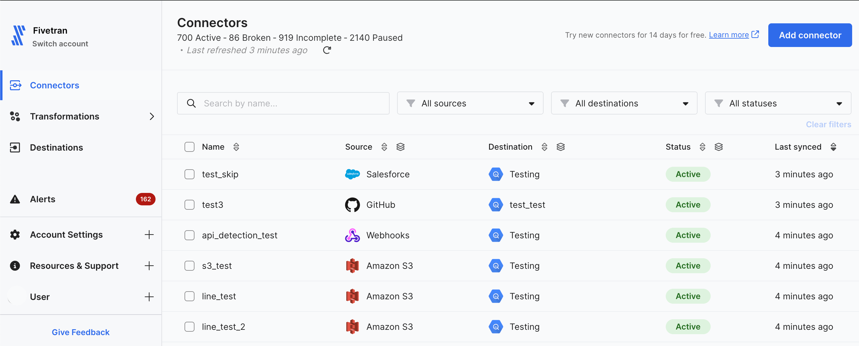 fivetran source management 