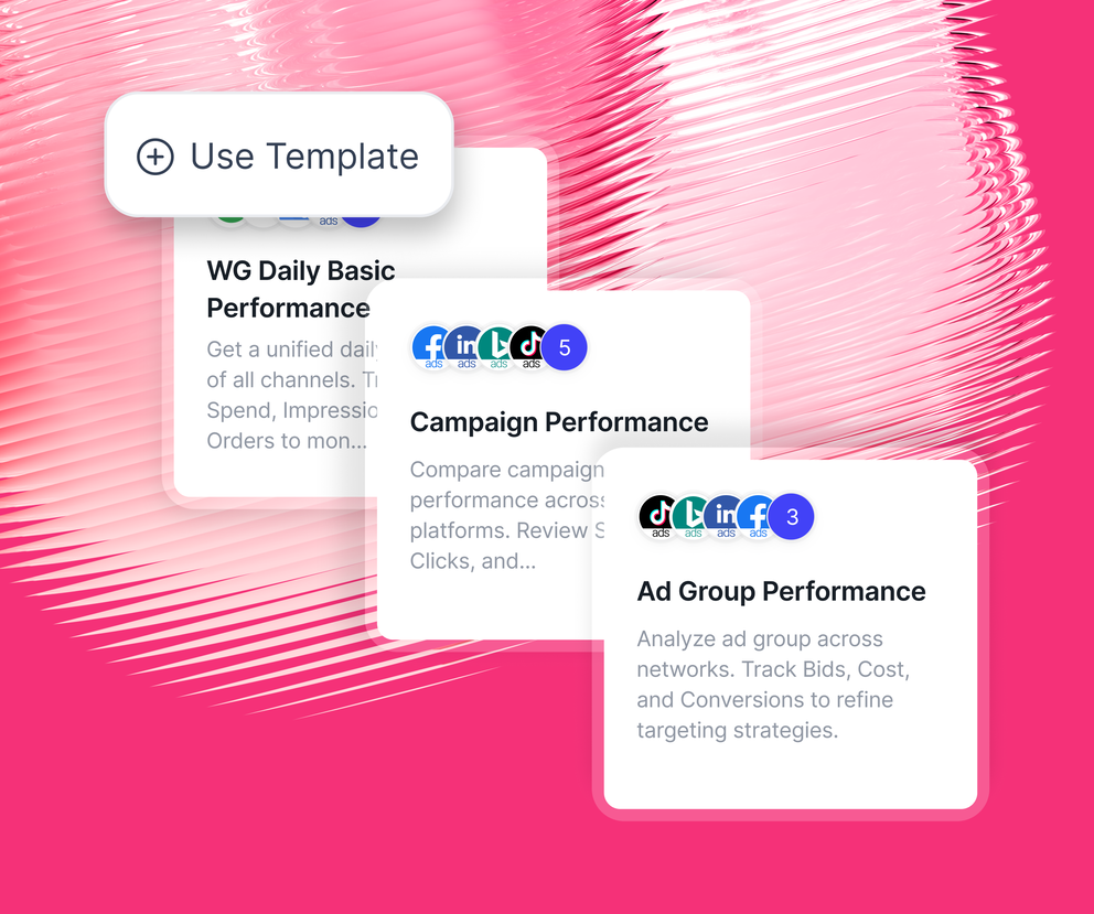 Frame - Graphic with performance templates on a pink background