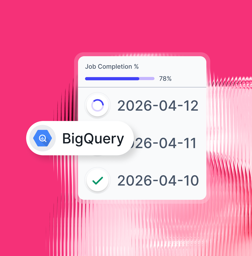 Whatagraph export to BigQuery interface sending clean, normalized marketing data to a data warehouse 