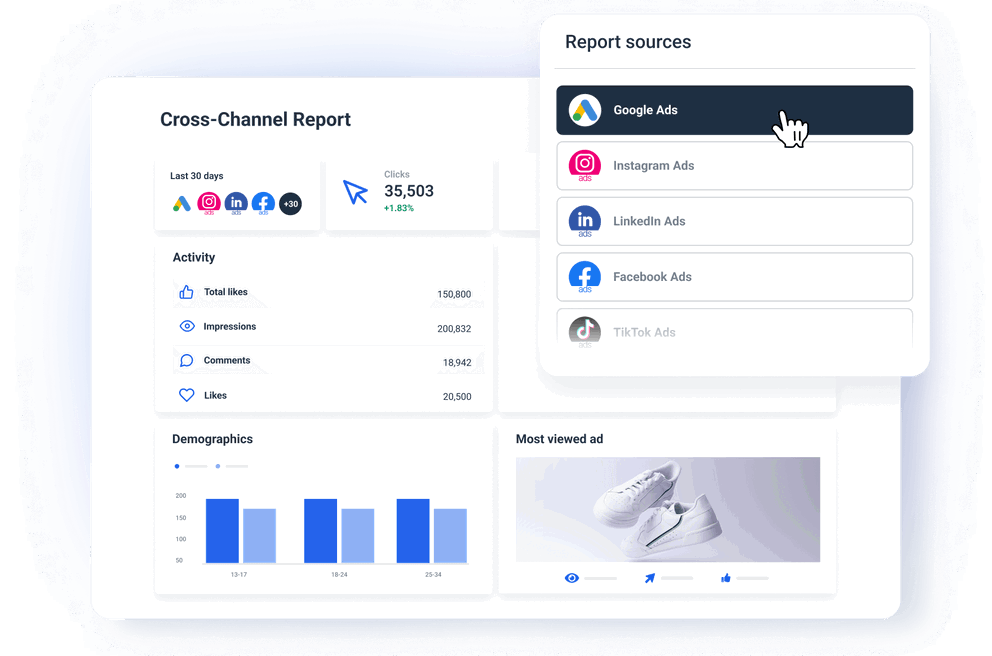 Google Ads Report Template - Monitor all advertising analytics data in one place