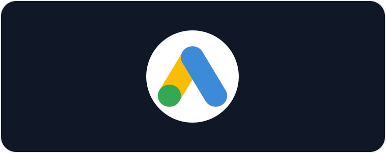 Google Ads Report Template - Google Ads logo on a dark blue background