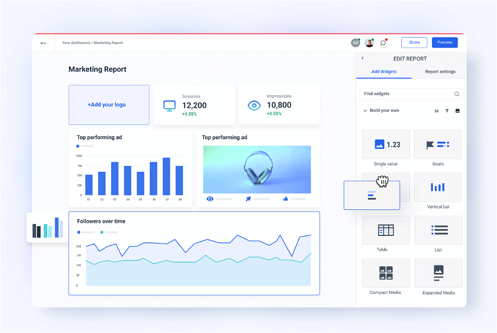 White-label Reporting tool for Marketers