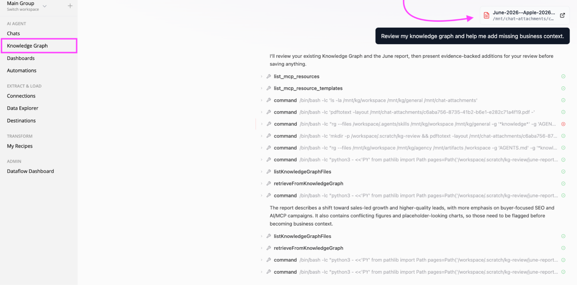 Improvado knowledge graph