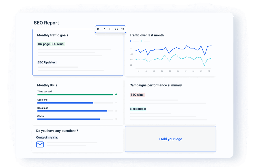 Include expert comments and SEO insights - SEO reporting tool