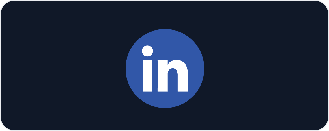 Linkedin Reporting Template - A dark blue rectangle with rounded corners shows the LinkedIn logo.