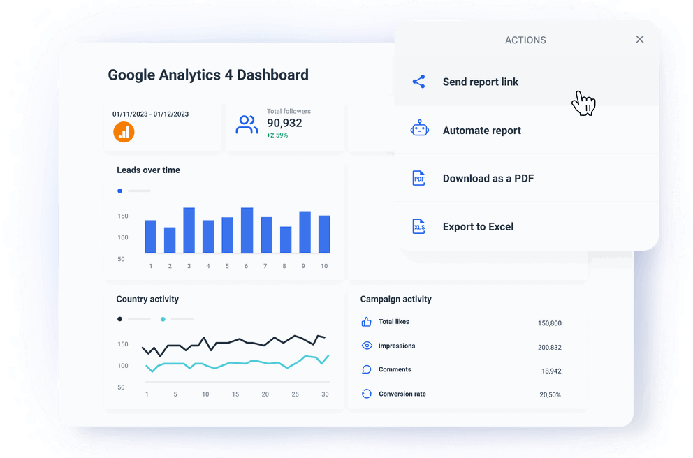 Share live GA4 dashboard