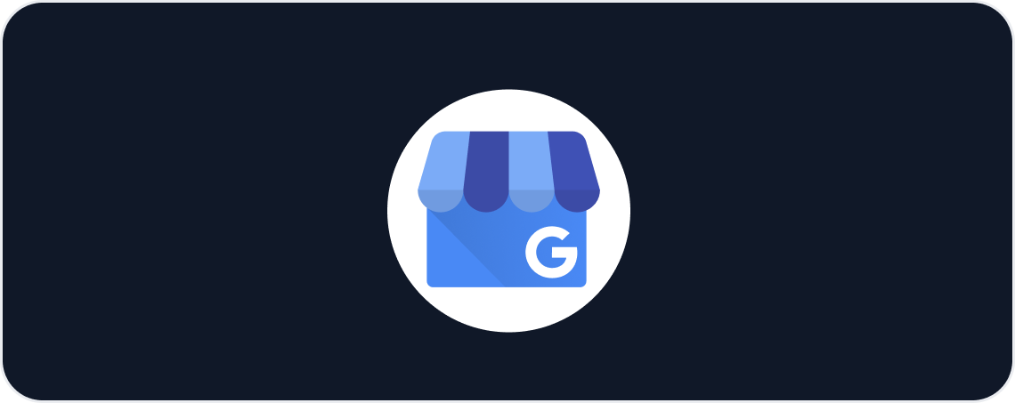 Local SEO Report Template - Google My Business logo in a white circle on a dark background.