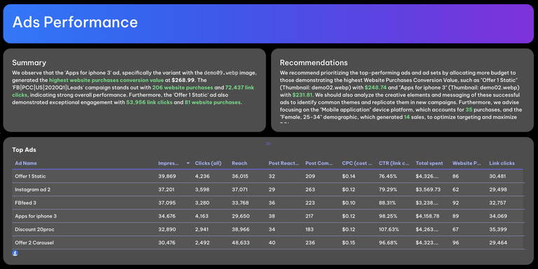 Free Looker Studio Facebook Ads Report Template | Whatagraph