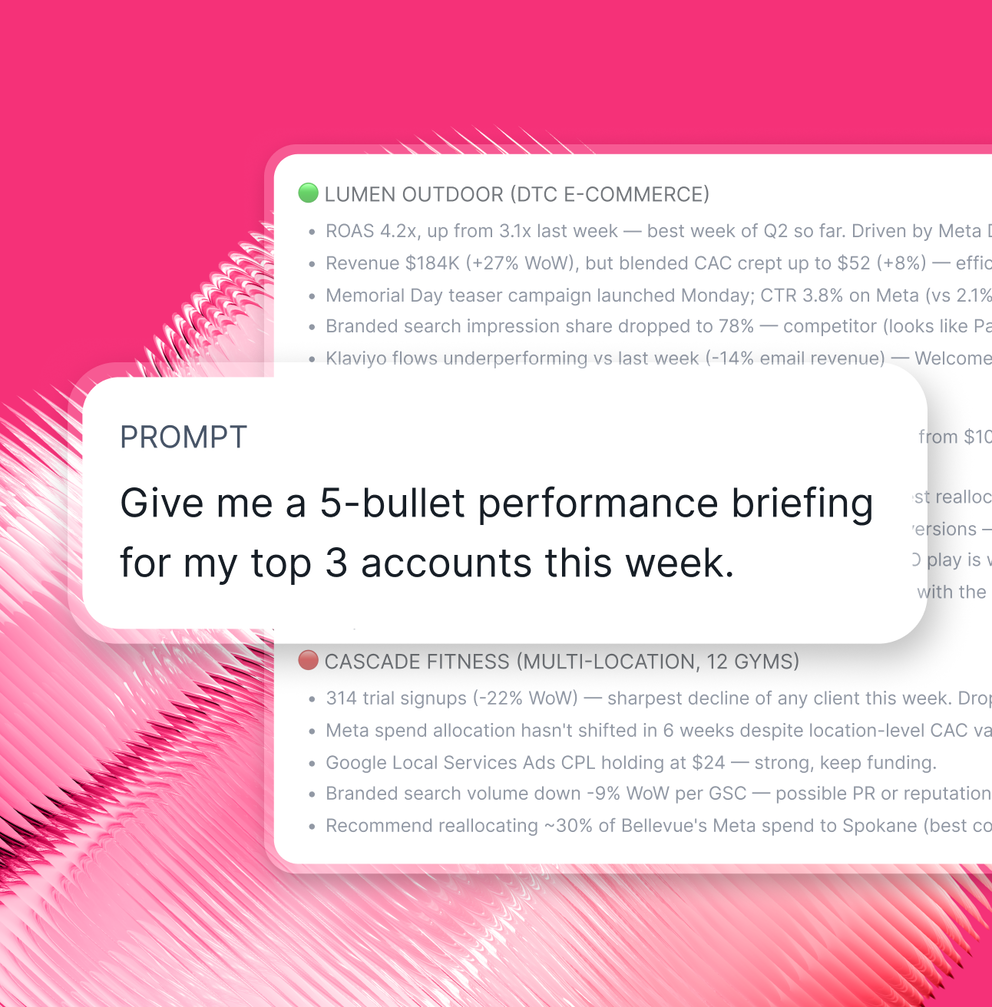 MCP Case - Image showing text content related to data analytics and a marketing prompt.