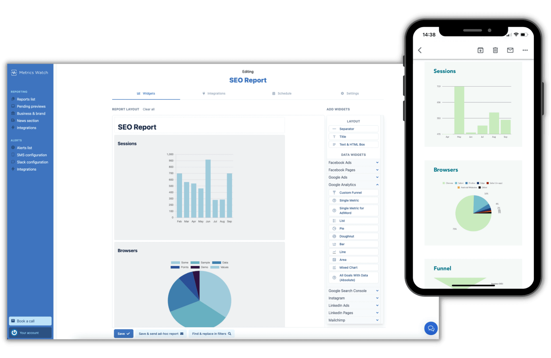 Dashboard Reporting Tools - Metrics Watch