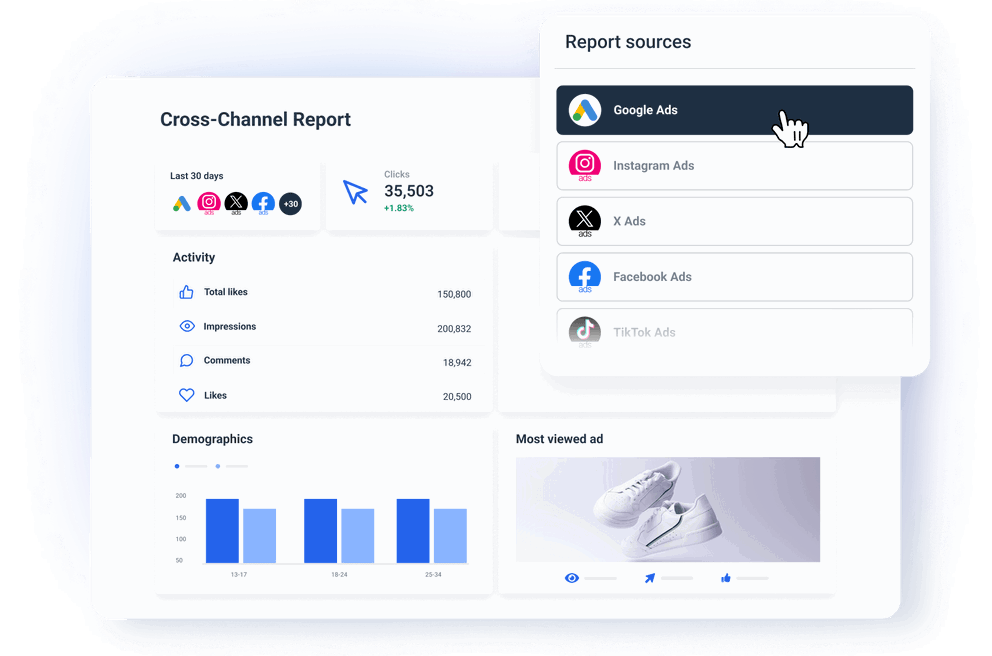 Google Ads Report Template - Monitor all advertising analytics data in one place