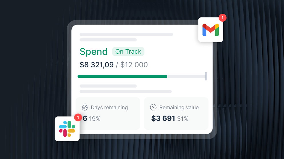 Product New Goals And Alerts - Spending dashboard with progress bar and app icons.