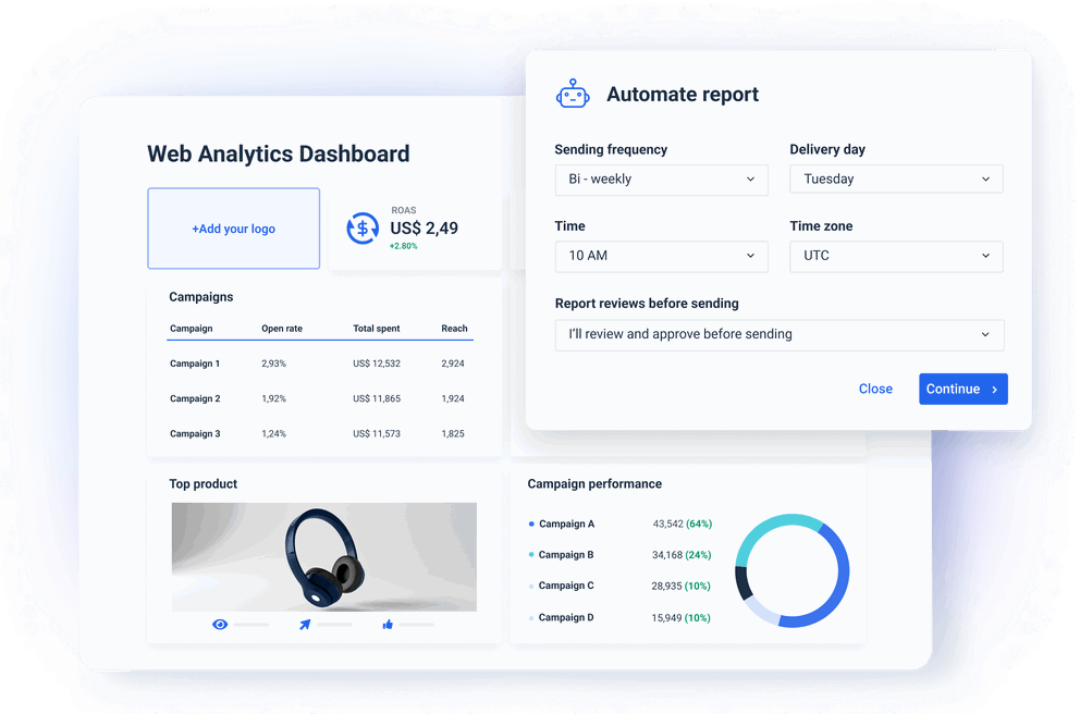 Automate dashboard sharing, apply custom design, and more