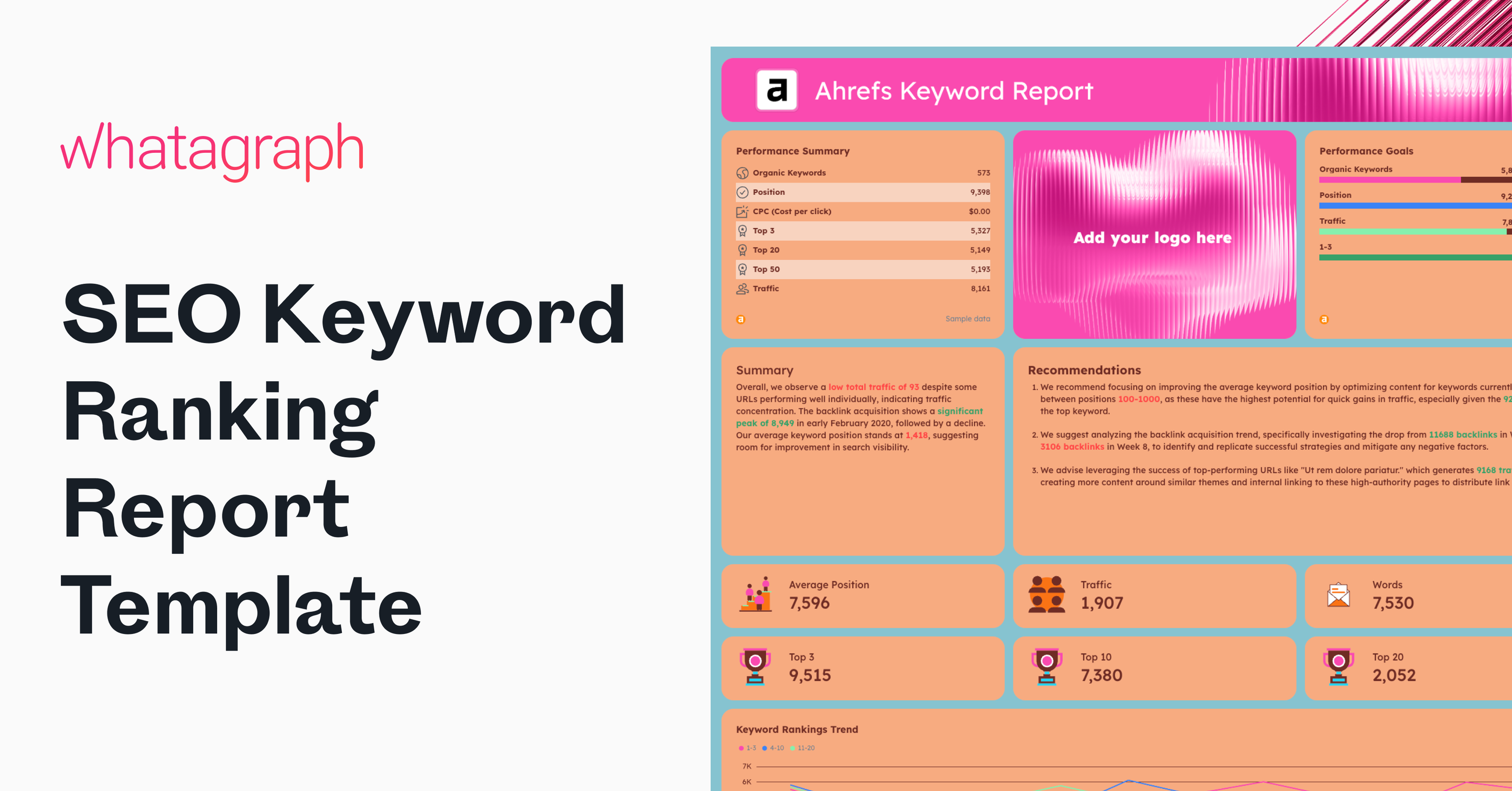 Free SEO Keyword Ranking Report Template | Whatagraph