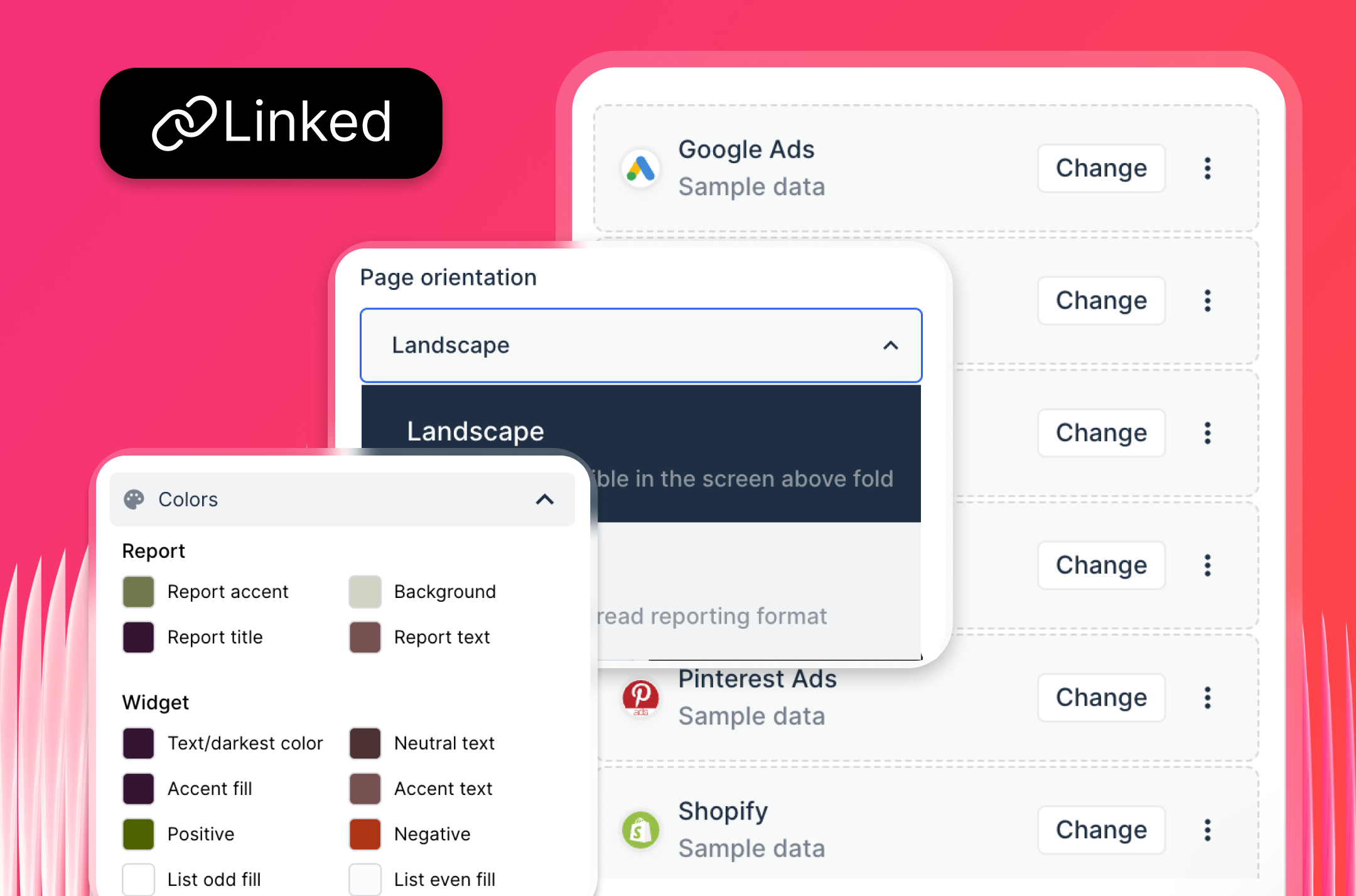 Linked - An interface for an ad campaign management platform.