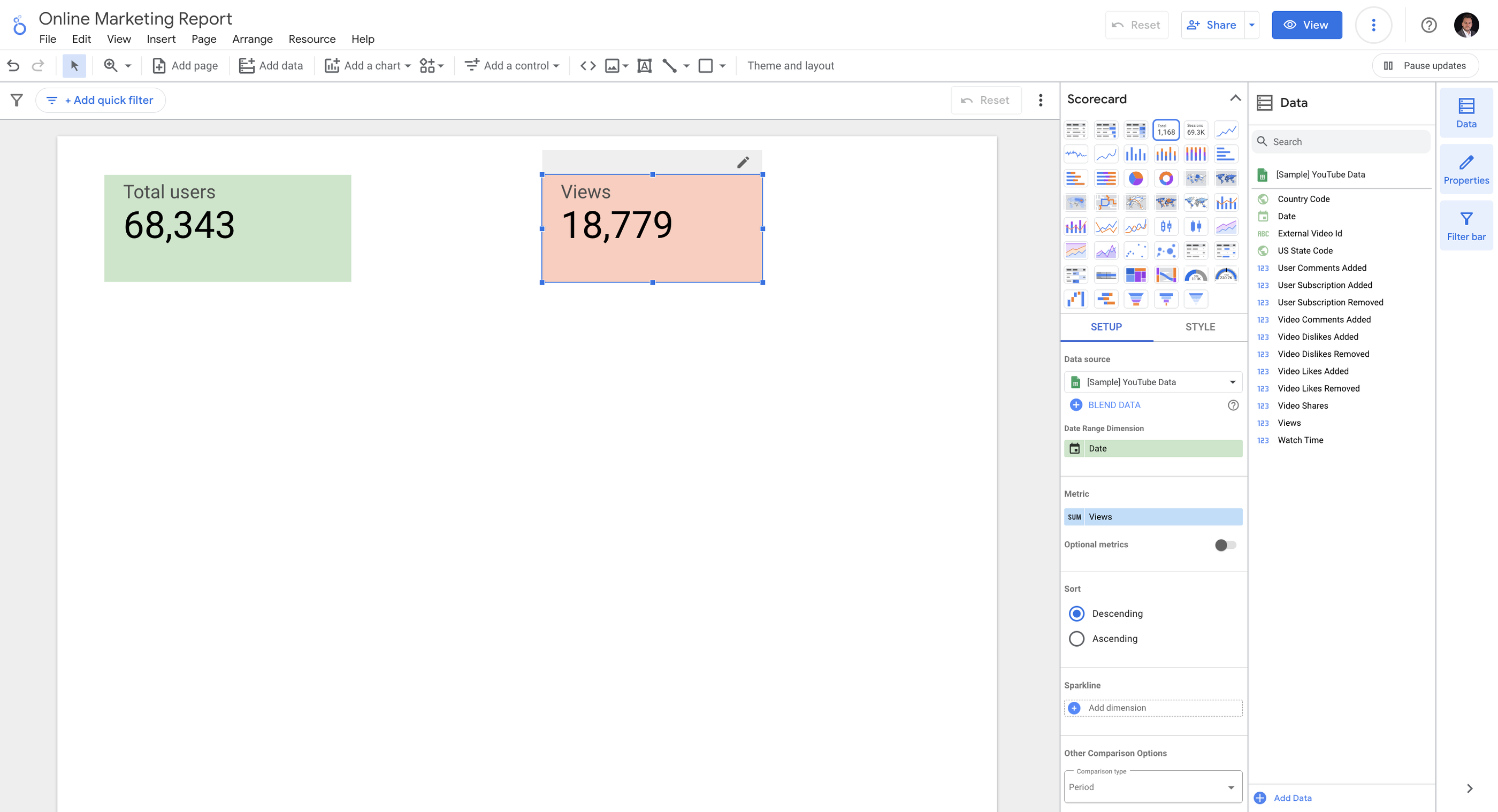 Looker Studio Report - Data Blending in Looker Studio