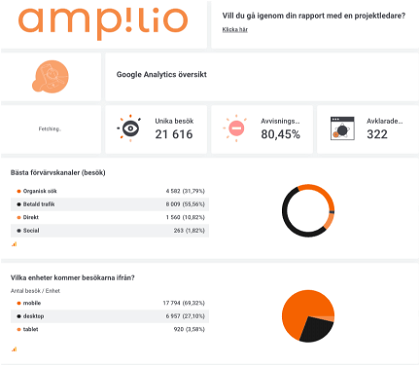 Google Analytics metrics for Ampilio