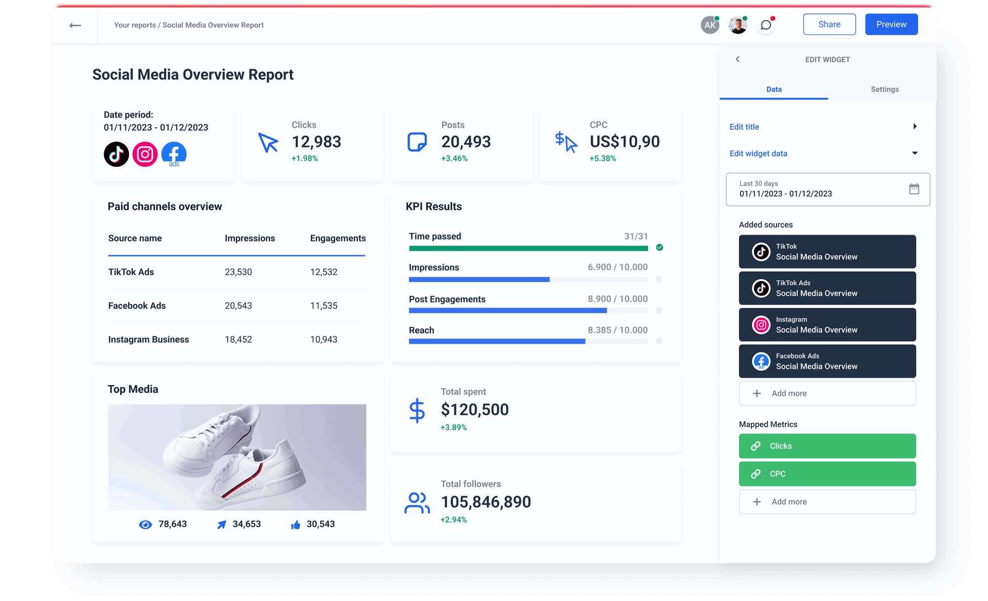 Grab a TikTok Reporting Tool for Agency Reporting | Whatagraph