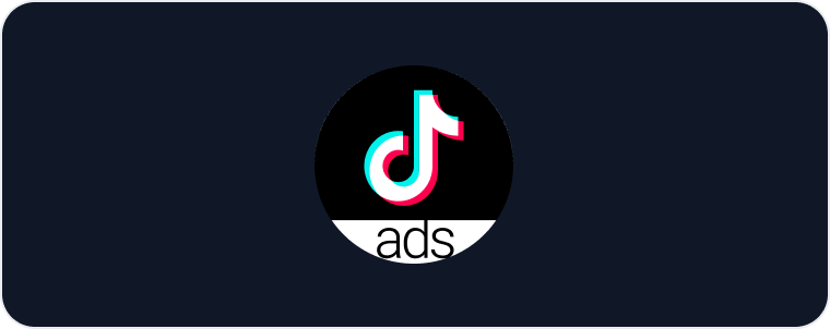 TikTok Ads - Logo with black circle and the word "ads" below.