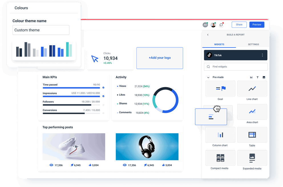 TikTok dashboard building