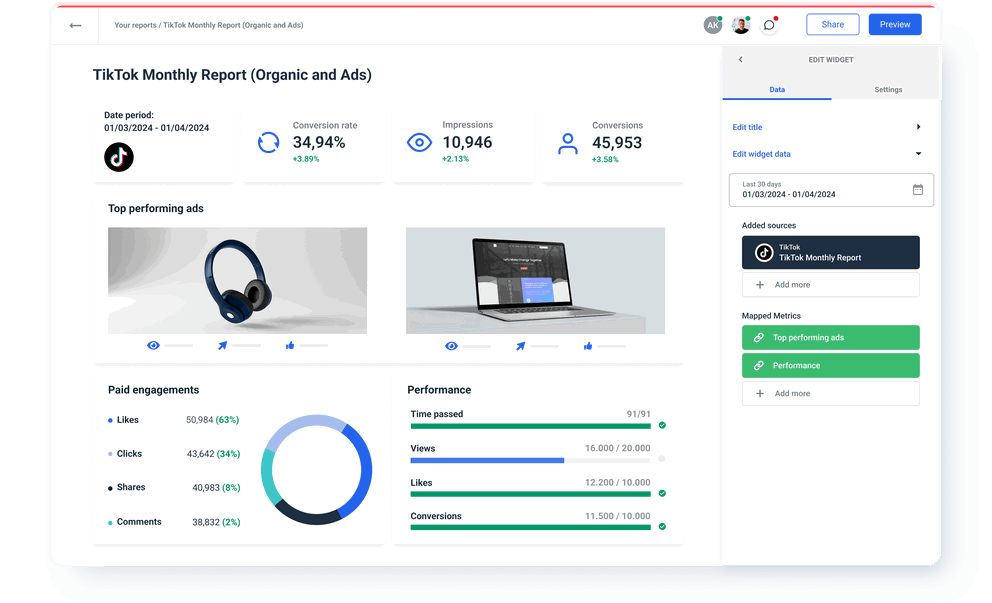 TikTok monthly report