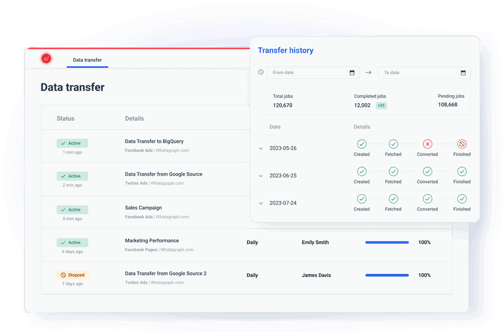 Set up a reliable data transfer to Google BigQuery