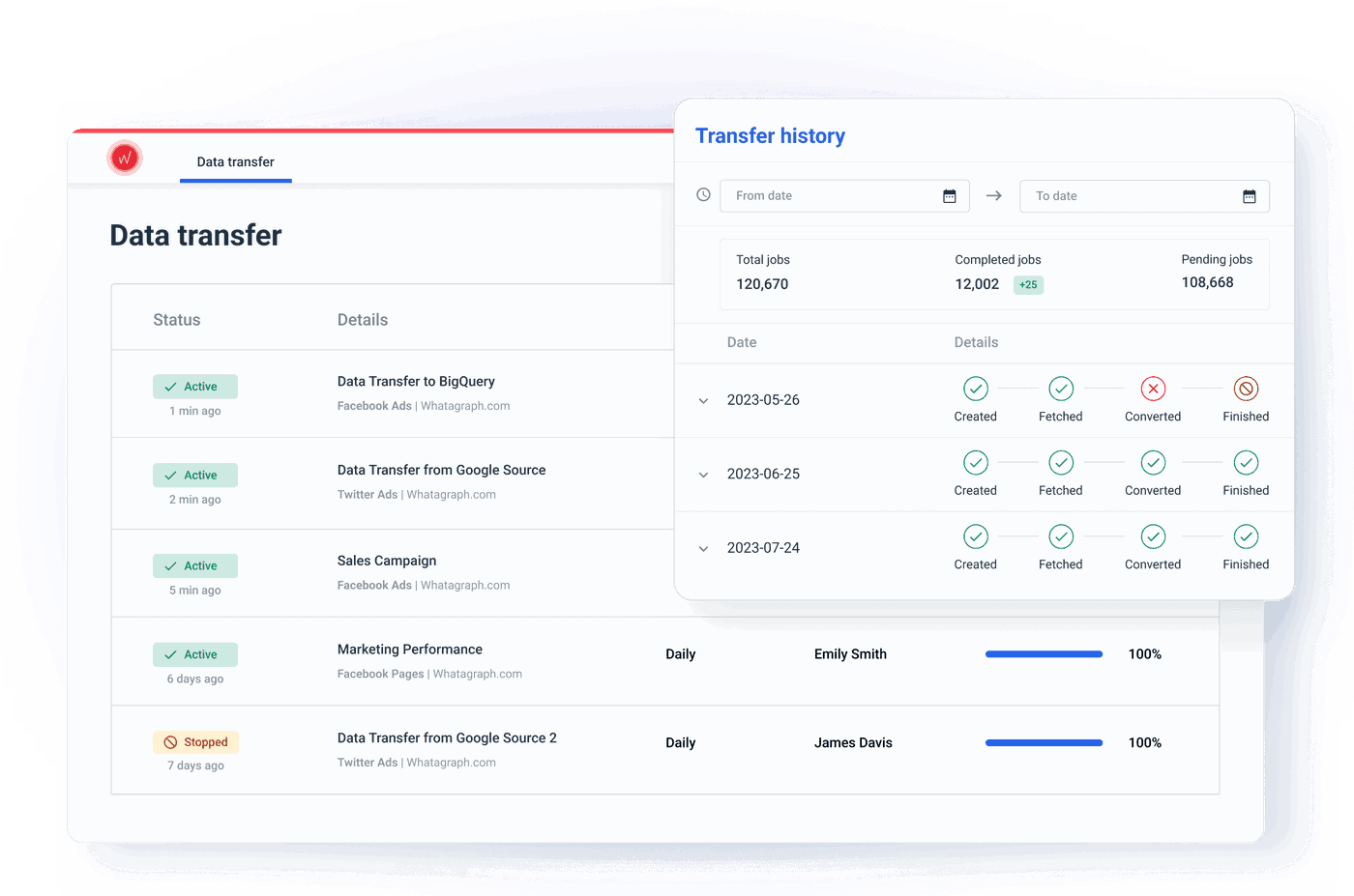 Transfer Marketing Data to Google BigQuery | Whatagraph