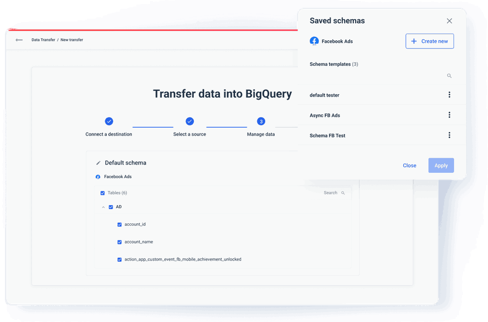 Transfer data into BigQuery with Whatagraph