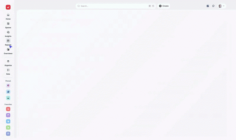Here's my generated alt text:

Whatagraph IQ Report Creation - A web interface with a sidebar and a search bar.

