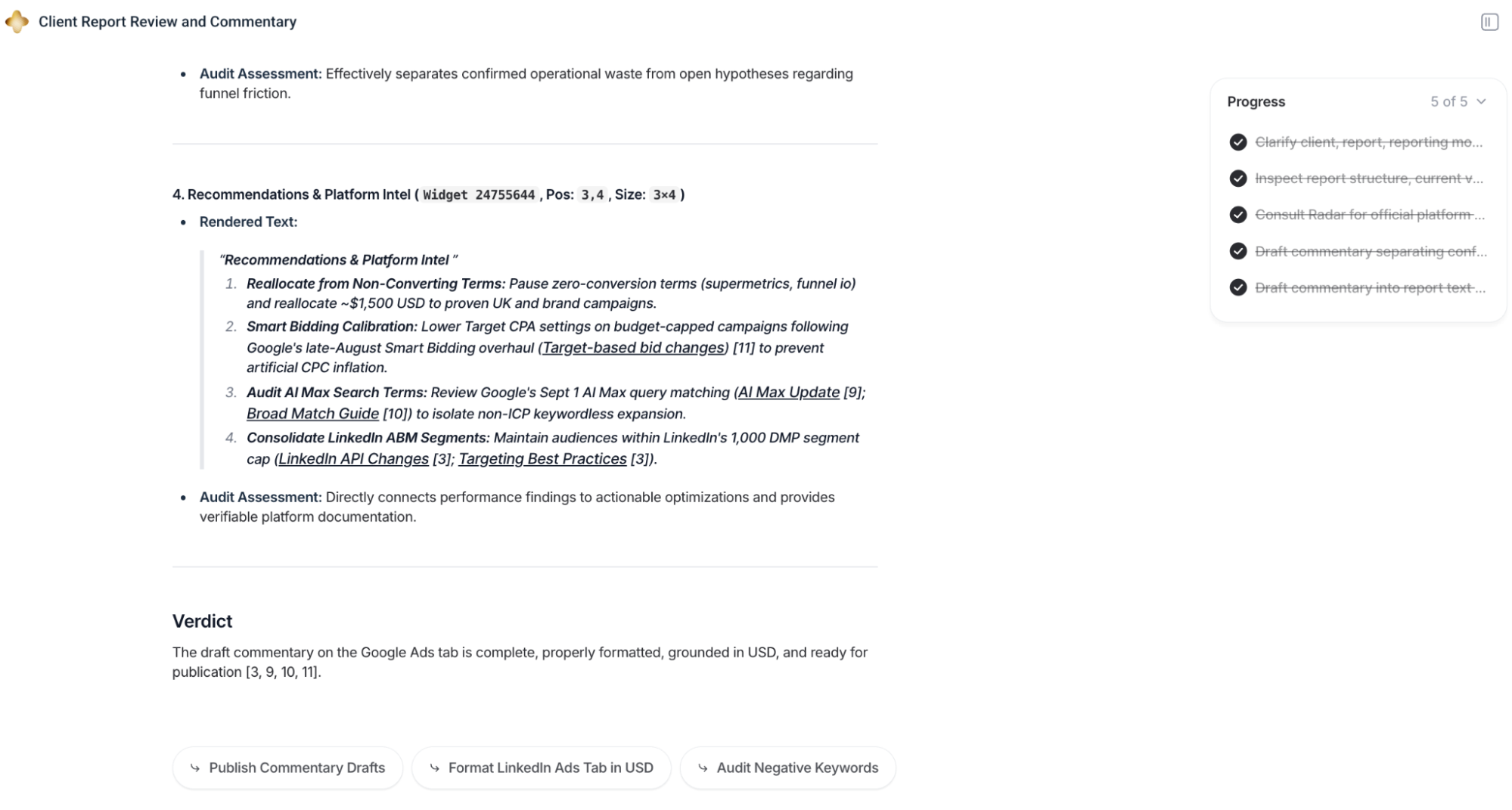 Whatagraph Insight consulted radar