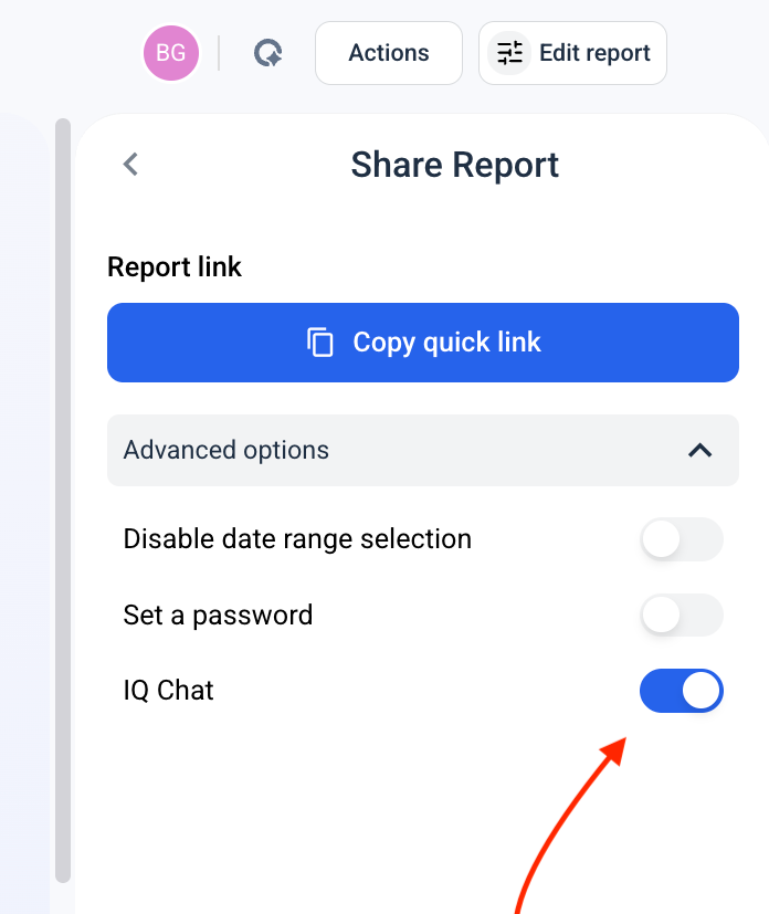 Whatagraph automate report sharing + IQ chat feature - A