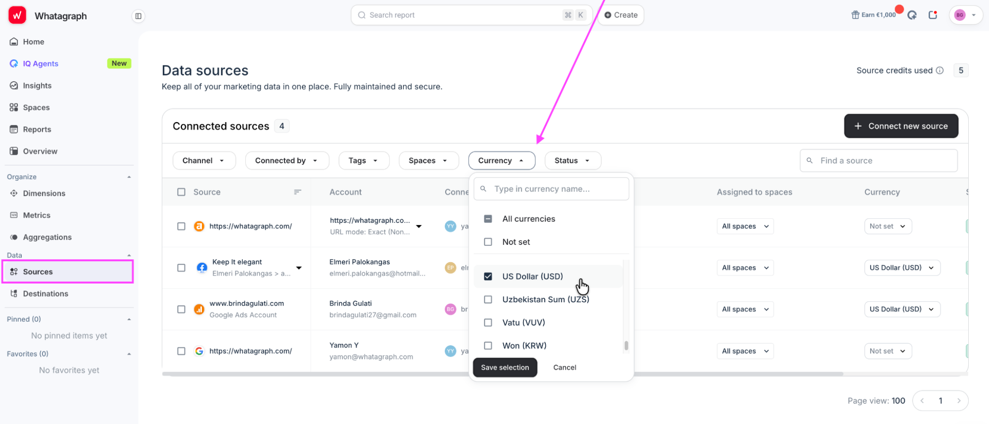 Whatagraph currency filter feature.png