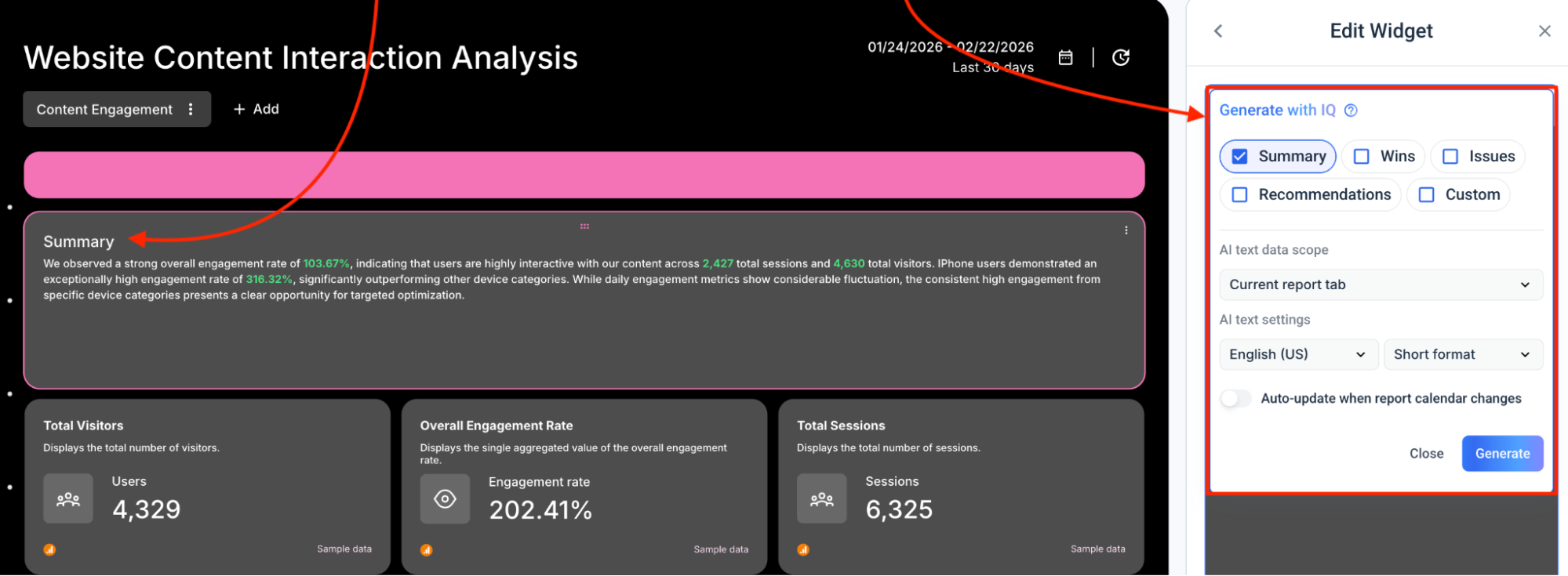 Whatagraph Generate With IQ Feature - 