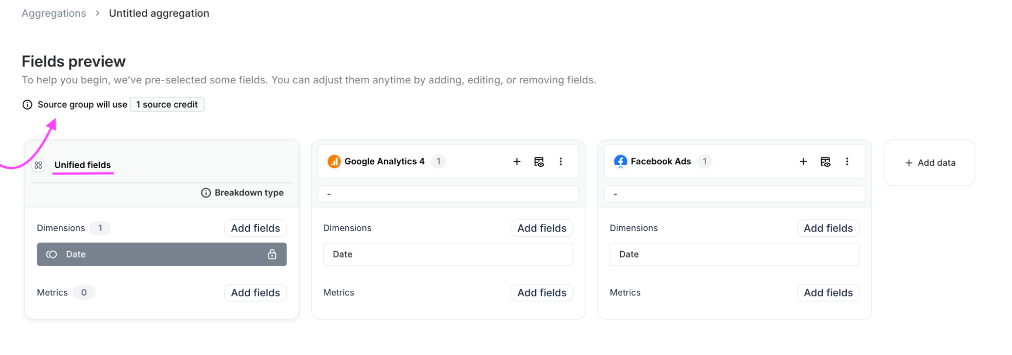 Whatagraph source groups feature.png