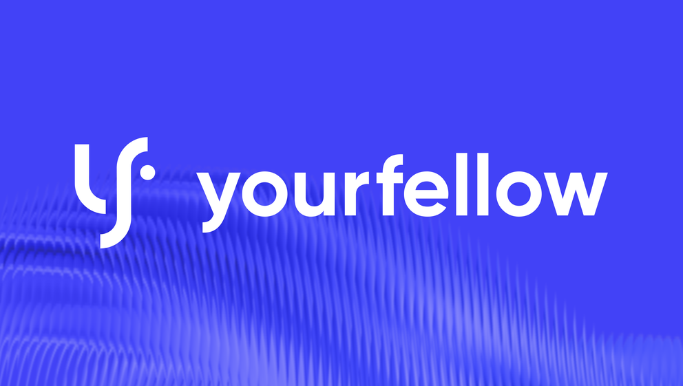 Yourfellow - Logo with "yf" and "yourfellow" in white on a blue background.
