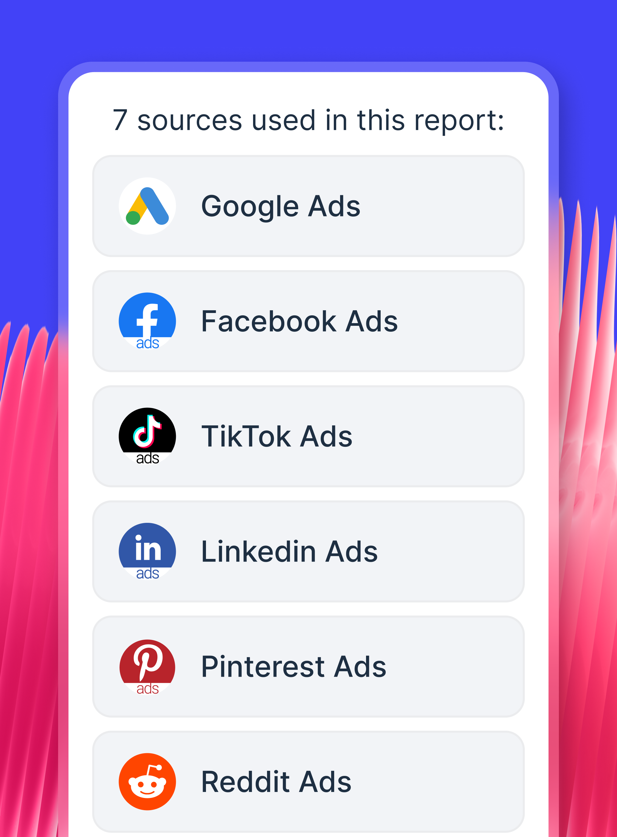 Whatagraph Source Groups merge multiple same-channel accounts into one aggregated data source for multi-client reporting.