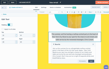 HubSpot AI email writer